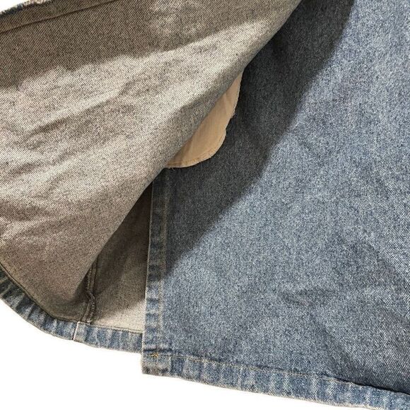 True Blue Denim Skirt Juniors 9/10 Wrap Mini Rigid Light Blue Jean Retro Y2K - Picture 4 of 9